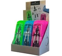 Faber Castell Set de 15 Compases Técnicos de Ajuste Rápido con Adaptador Universal 17cm Colores Neón Surtidos