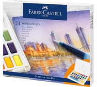 Faber-Castell Acuarelas 169724 24 pastillas, paleta y pincel con depósito de agua
