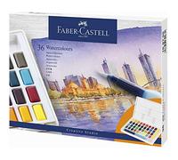 Faber-Castell Set de acuarelas 36 colores 169736 – Incluye pincel para depósito de agua