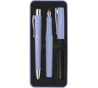 Faber-Castell Juego bolígrafo y pluma Poly 241051 – Trazo B y XB Iris pálido 3 piezas