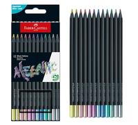 Faber-Castell Lápices de colores 116415 – Metálicos – Estuche x12 – Black Edition