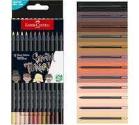 Faber-Castell - Lápices de color 116414 Skin Black Edition - irrompibles, triangulares - caja de 12