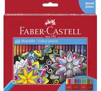 FABER-CASTELL - Set de lápices de colores Castle, 60 lápices hexagonales | Lápices de colores a prueba de roturas, con gran intensidad cromática y mina suave, para niños y adultos
