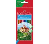 Faber-Castell Lápices de colores Colors 120112 Estuche cartón rojo 12 lápices hexagonales