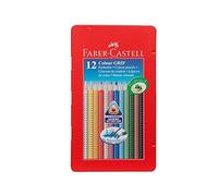 Faber-Castell Lápices de colores Colour GRIP - Estuche metálico 12 unidades, irrompibles