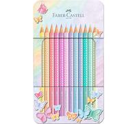 Faber-Castell Set de lápices de colores Sparkle Pastel, 12 piezas, estuche metálico, irrompibles