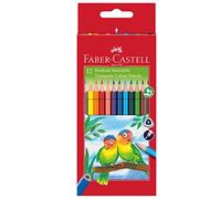 FABER-CASTELL - Set de lápices de colores triangulares, 12 unidades | Lápices de colores ergonómicos con colores vivos y sacapuntas para niños y adultos