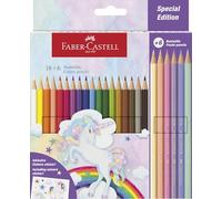 Faber-Castell Set de lápices de colores Unicornio 24 lápices pastel rotuladores hexagonales
