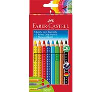 Faber-Castell Juego de lápices de colores 280921 Jumbo Grip 8 piezas con lápiz y rotulador