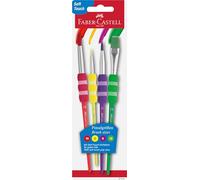 Faber-Castell Set de pinceles 481600 – 4 piezas, mango suave para niños