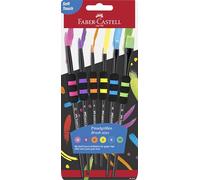 Faber-Castell Set de pinceles 481622 para colegio tamaños 2,4,6,8,10 y 12 Mango Soft-Touch