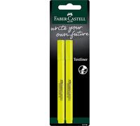 FABER-CASTELL - Set de rotuladores 38 amarillos, 2 rotuladores | Subrayador en amarillo neón con punta en cuña y ancho de trazo de 1 a 4 mm para marcar