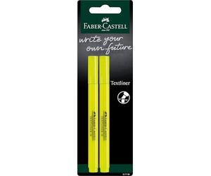 FABER-CASTELL - Set de rotuladores 38 amarillos, 2 rotuladores | Subrayador en amarillo neón con punta en cuña y ancho de trazo de 1 a 4 mm para marcar
