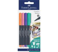 FABER-CASTELL - Set de rotuladores creativos, 4 rotuladores permanentes