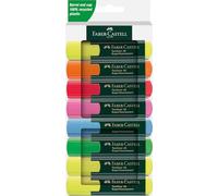 FABER-CASTELL - Set de rotuladores fluorescentes, 8 rotuladores | Rotuladores fluorescentes en colores neón brillantes con punta en cuña para trazos de 1 a 5 mm
