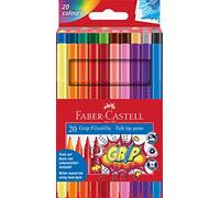 Faber-Castell Rotuladores GRIP Colour Marker 155320, 20 rotuladores para niños y adultos