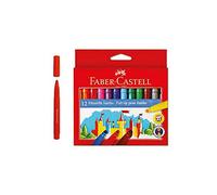 FABER-CASTELL - Set de rotuladores Jumbo, 12 colores | Rotuladores gruesos con colores vivos, pensados para las manos de los niños y para divertirse pintando