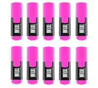 FABER-CASTELL - Set de rotuladores TXTLNR, 10 rotuladores rosa neón | Subrayadores compactos con punta en cuña rosa neón, mini subrayadores para niños y adultos