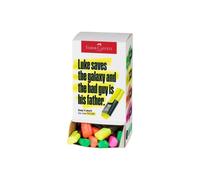 FABER-CASTELL - Set de rotuladores TXTLNR, 60 rotuladores neón | Subrayadores compactos con punta en cuña y 4 colores neón brillantes, mini subrayadores para niños y adultos