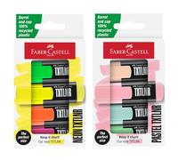FABER-CASTELL - Set de rotuladores TXTLNR, 8 rotuladores neón y pastel | Subrayadores compactos en colores neón y pastel, mini subrayadores para niños y adultos