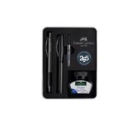 FABER-CASTELL Set Füllhalter Medium und Kugelschreiber Essentio Carbon Black negro