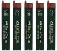 Faber Castell SUPER-POLYMER - Mina fina de 0,7 HB (5x, 0,5 HB)