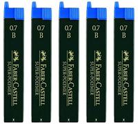 Faber-Castell SUPER-POLYMER - Minas finas (5 latas, 0,7 B)