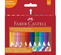 Faber-Castell Tizas borrables Jumbo GRIP 122540, estuche de cartón con 12 unidades
