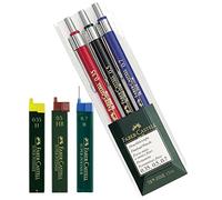 Faber-Castell TK-FINE Juego de portaminas profesional (3 unidades, 0,35 mm, 0,5 mm y 0,7 mm), portaminas + 3 estuches con minas de recambio
