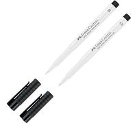 Faber-Castell Tuschestift Pitt Artist Pen con punta de 1,5 mm + Pitt Artist Pen B punta de pincel, blanco