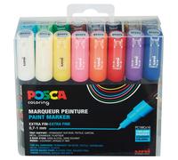 Faber-Castell uni-ball 186716 - Marcador POSCA con punta redonda extrafina, jueg