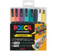 Faber-Castell uni-ball 186827 - POSCA Marker Set Sneaker pens, estuche de 8, opa