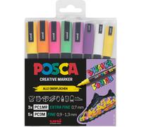 Faber-Castell uni-ball 186828 - Juego de rotuladores POSCA, estuche de 8, opaco