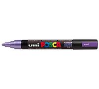 Faber Castell - Uni-Ball uni POSCA PC-5M - Marcador (Negro, Violeta) | Rotulador con tinta pigmentada al agua, opaco, apto para casi todas las superficies, punta recambiable