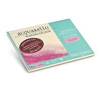 FABRIANO Artistico Bloc de 20 hojas de acuarela blanca, acabado satinado, 300gr, 23x30,5cm, 4 esquinas encoladas