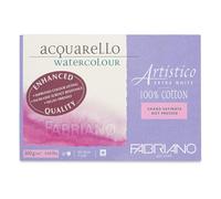 Fabriano Artistico Bloque de acuarela, 7 x 10, extra blanco