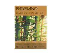 Fabriano Bamboo - Papel artístico 90% bambú 280 g/m² - Grano natural, mezcla FSC®, sin ácidos, para técnicas mixtas, pintura y dibujo - blanco cálido natural (24 x 32 cm)