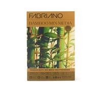 Fabriano Papel artístico de bambú 90% de bambú, 280 g/m², mezcla de grano natural, sin ácidos, para técnicas mixtas, pintura y dibujo, blanco cálido natural (18 x 26 cm)