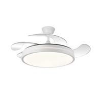 FABRILAMP ABRILA Ventilador Ventilador Dc Escorpion 59w Blanco 4aspas desplegables 107d Regulables en intensidad 6980lm 3000-4000-6000k Remoto+ Temporizador+ Memoria Incluye mando a distancia y dos