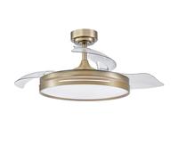 FABRILAMP AKUNADECOR Ventilador Dc Modelo Micenas L Dorado Con Led 59 W