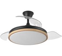 FABRILAMP AKUNADECOR Ventilador Evros L Negro Con Motor Dc Y Aspas Desplegables
