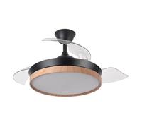FABRILAMP AKUNADECOR Ventilador Negro Con Motor Dc Modelo Evros S Aspas Desplegables