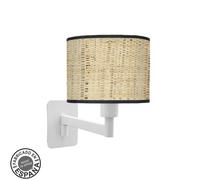 Fabrilamp aplique abatible moda 1xe14 blanco/cañizo oscuro 26x17x28 c