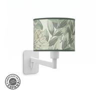 Fabrilamp aplique abatible moda 1xe14 blanco/hoja verde 26x17x28 cm