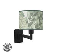 Fabrilamp aplique abatible moda 1xe14 negro/hoja verde 26x17x28 cm
