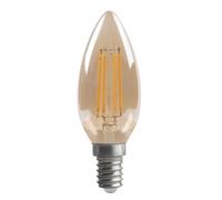 Fabrilamp bombilla filamento vela 10x3,5d 4w 380lm e14 ambar 2700k
