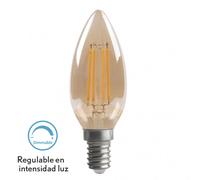 Fabrilamp bombilla filamento vela 10x3,5d 4w regulable e14 330lm ambar