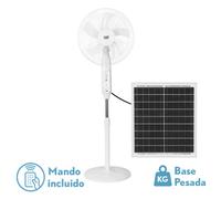 Fabrilamp Ventilador de pie Abrila Clima DC 30W – 5 aspas, 3 vel, USB y mando – Blanco