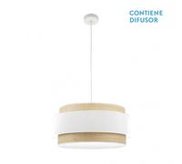 Abrila Kandy Natural/Blanco - Colgante Moderno 3Xe27 60 Cm