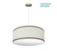 Abrila Soprano Cuero / Beige - Colgante Clásico 3Xe27 60 Cm